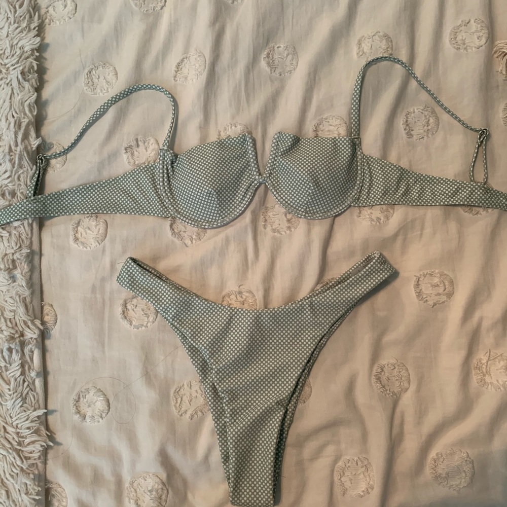 Brand New Notched Polka Dot Bikini
